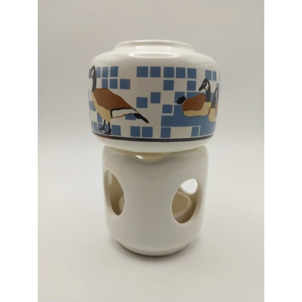 Vintage 1987 Potpourri Press Room Scenter Goose Wax Warmer Simmer Pot NIB Blue